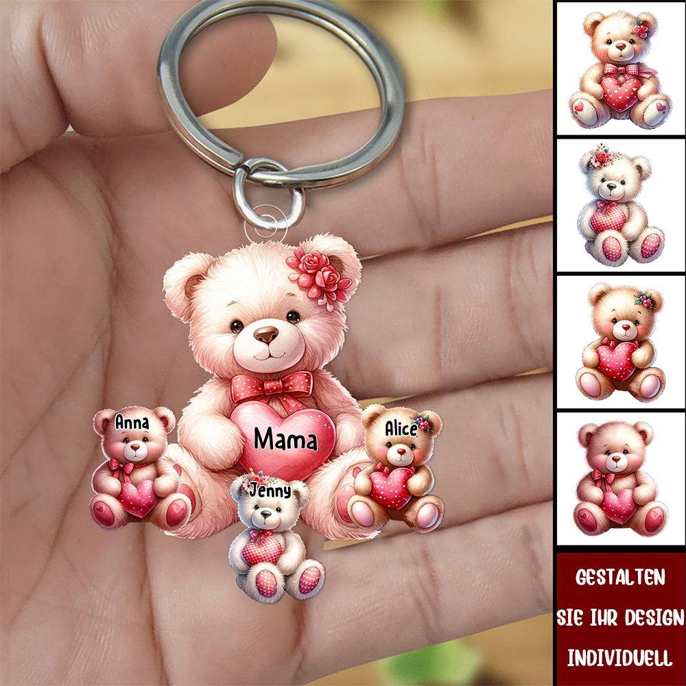 Bärenmama und die Babys-Acryl Schlüsselanhänger für Mama und Oma