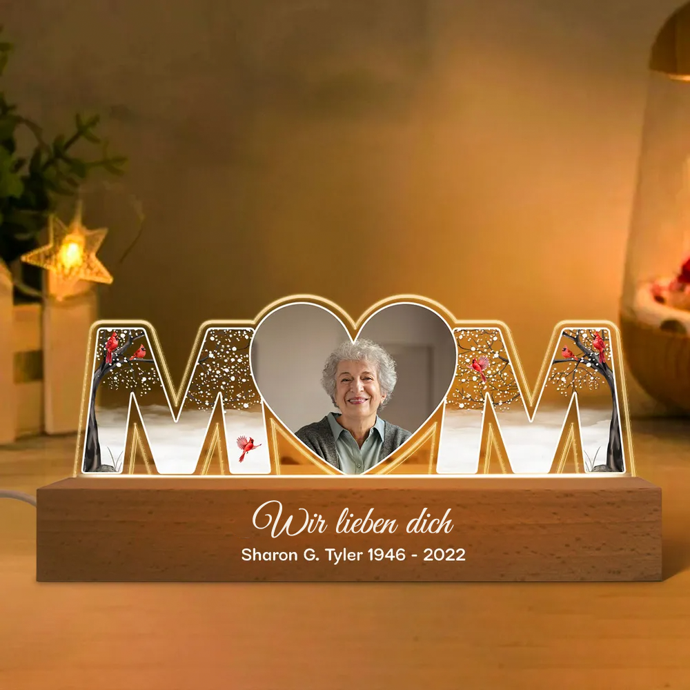 Personalisertes MOM-Nachtlicht mit Foto zur Trauer