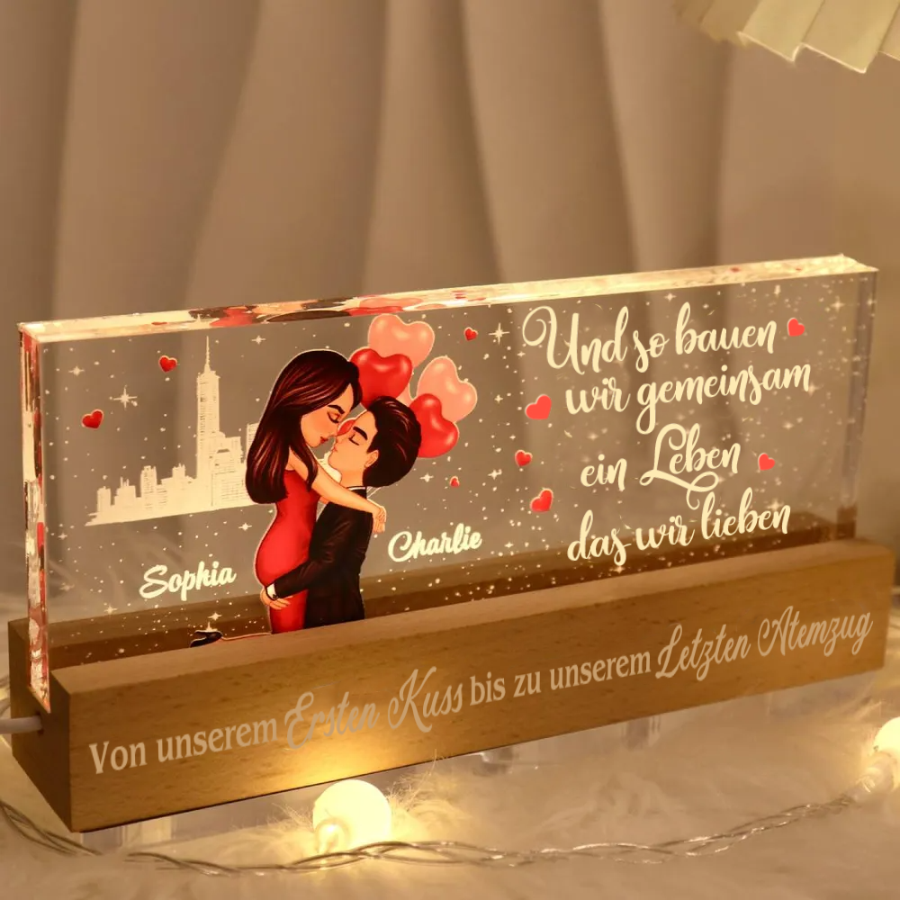 Paar mit Ballons-Personalisiertes LED-Nachtlicht