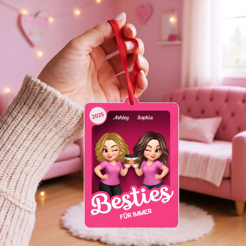 Christbaumanhänger mit 2-6 Frauen personalisiert Geschenk für Freundin und Schwester