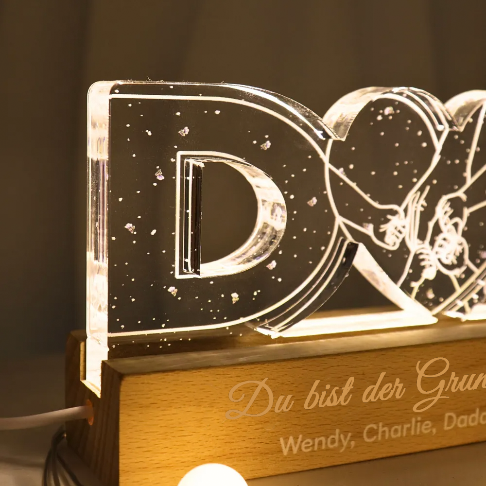 Personalisiertes DAD-Nachtlicht Hand-in-Hand Motiv Geschenke für Vater