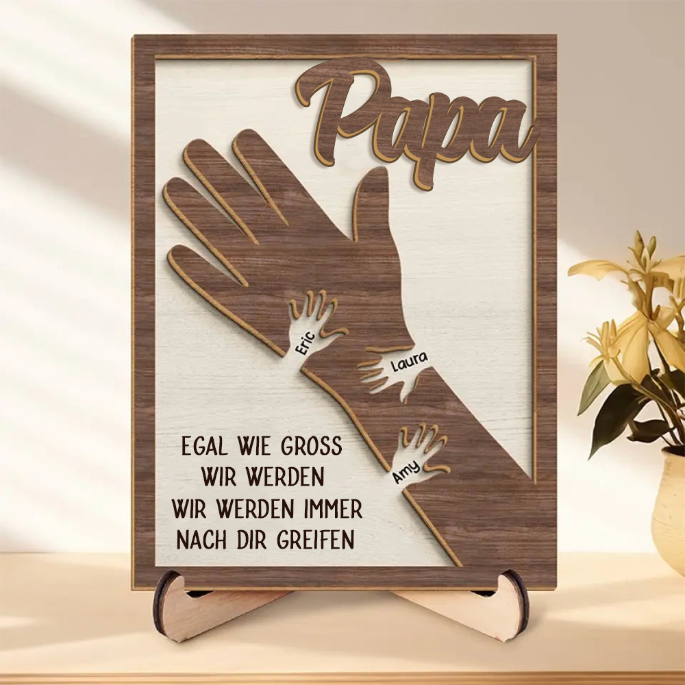 Personalisierte Holztafel für Papa, Mama