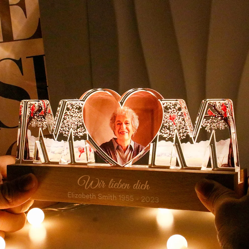 Personalisertes MOM-Nachtlicht mit Foto zur Trauer