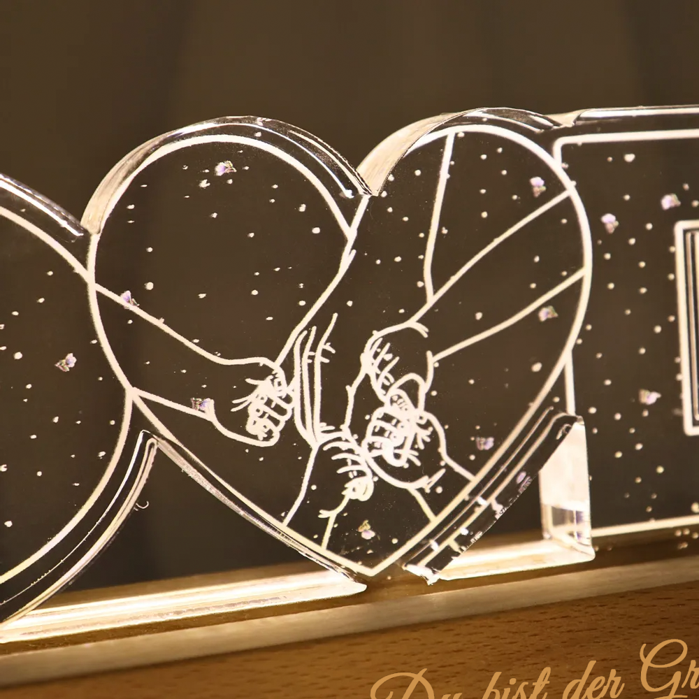 Personalisiertes DAD-Nachtlicht Hand-in-Hand Motiv Geschenke für Vater