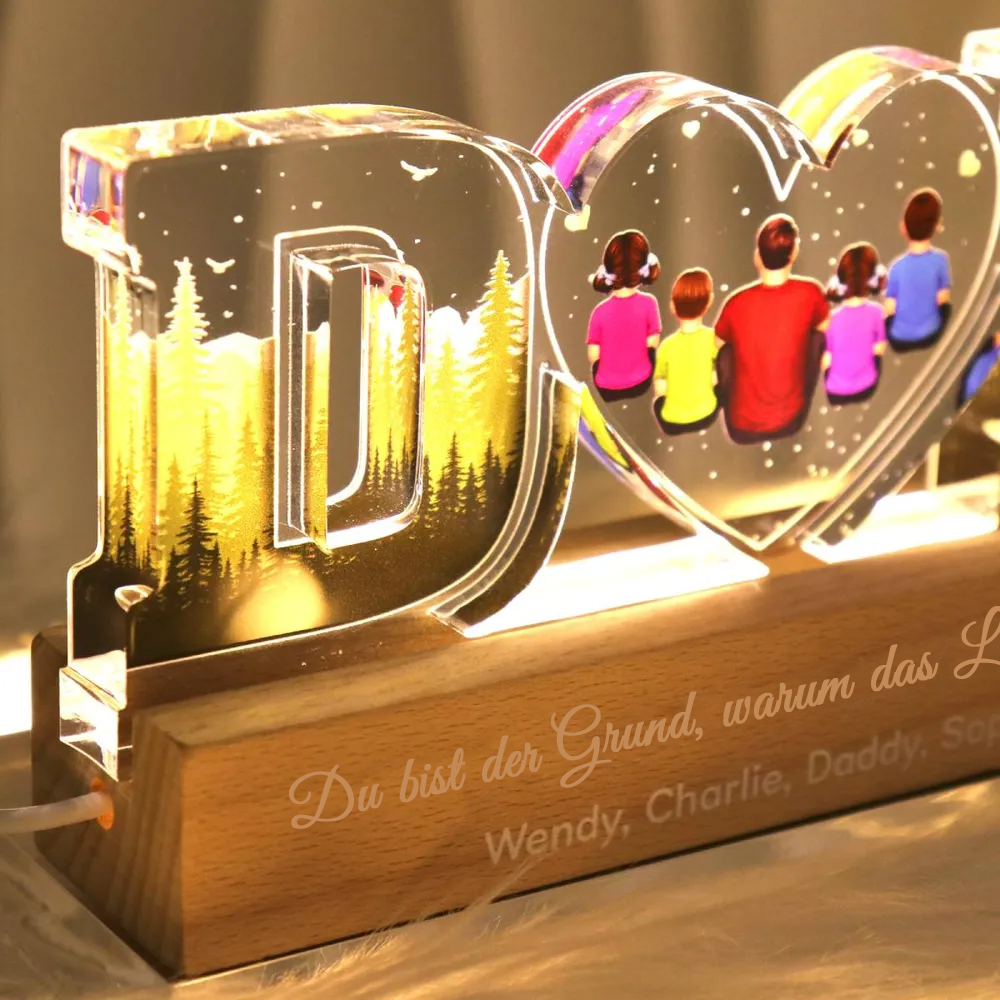 Personalisiertes DAD-Nachtlicht Vater mit 1-6 Personen Geschenke für Papa