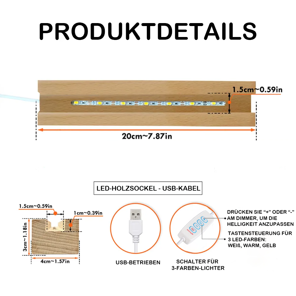 Paar unter dem Mond-Personalisierte LED-Nachtlicht mit Mondphase, Paar und Text