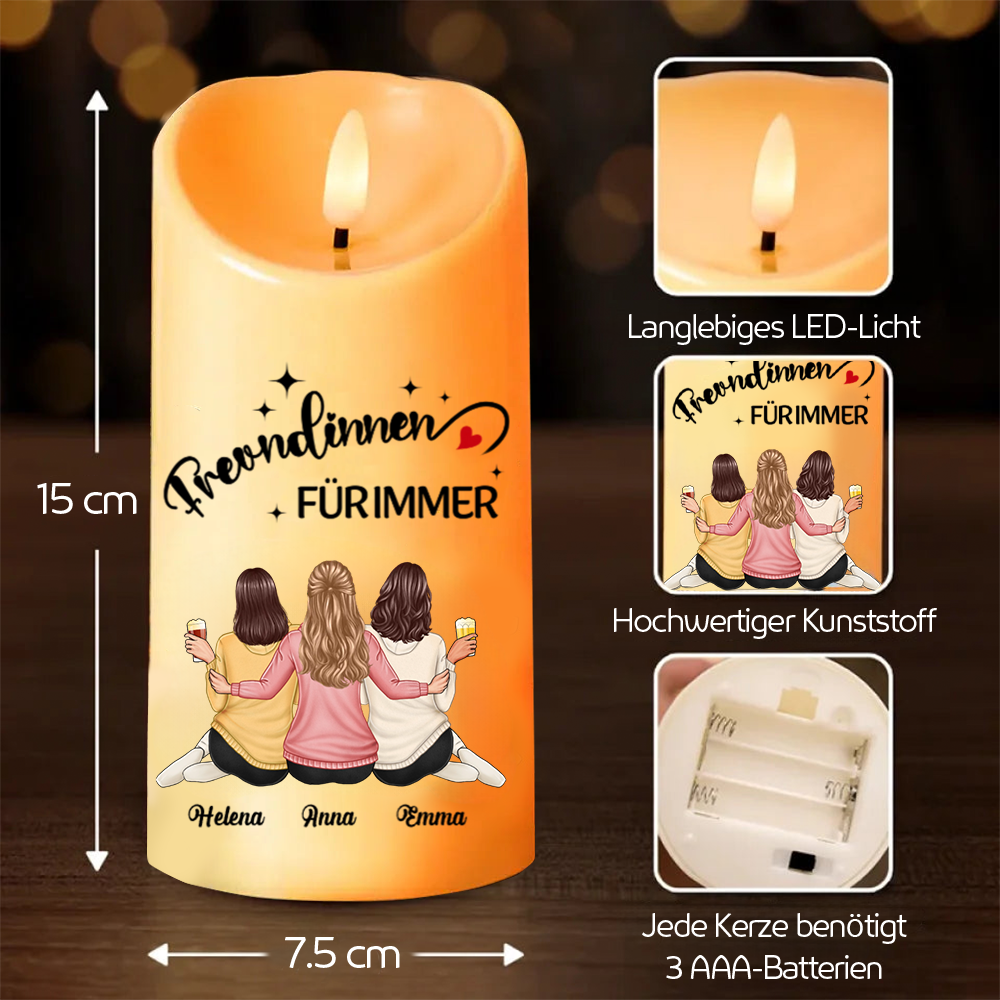 Personalisierte LED-Kerze für Schwestern