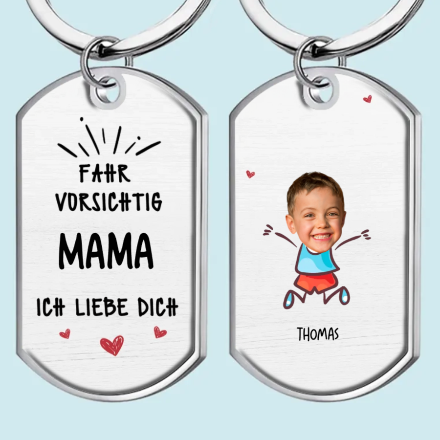 Fahr Vorsichtig...Acryl-Schlüsselanhänger mit Fotos Geschenk für Papa und Mama