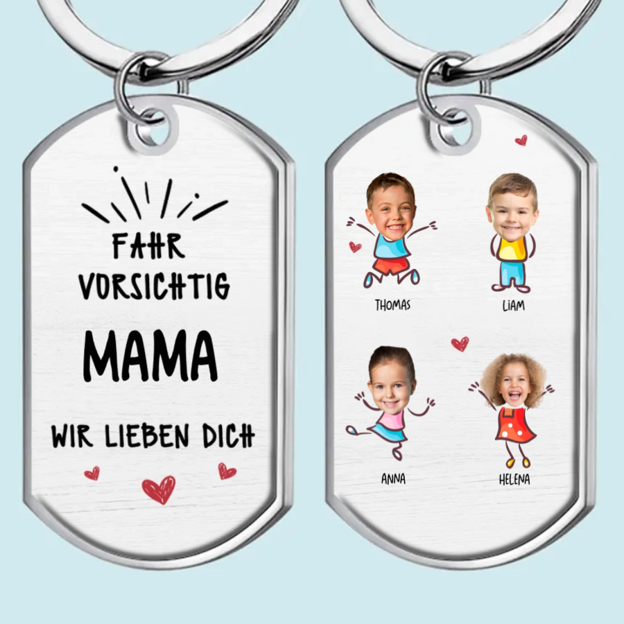Fahr Vorsichtig...Acryl-Schlüsselanhänger mit Fotos Geschenk für Papa und Mama