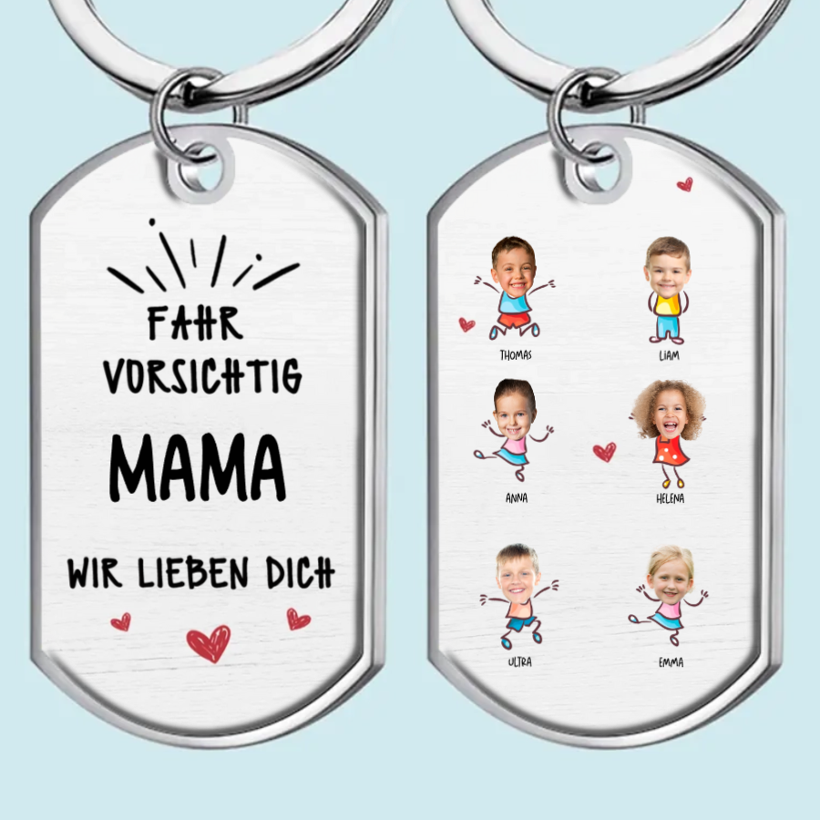 Fahr Vorsichtig...Acryl-Schlüsselanhänger mit Fotos Geschenk für Papa und Mama