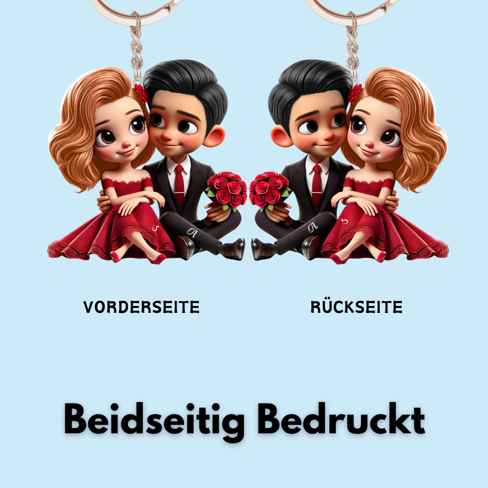 Pärchen Acryl-Schlüsselanhänger mit Namen Geschenk für Paar