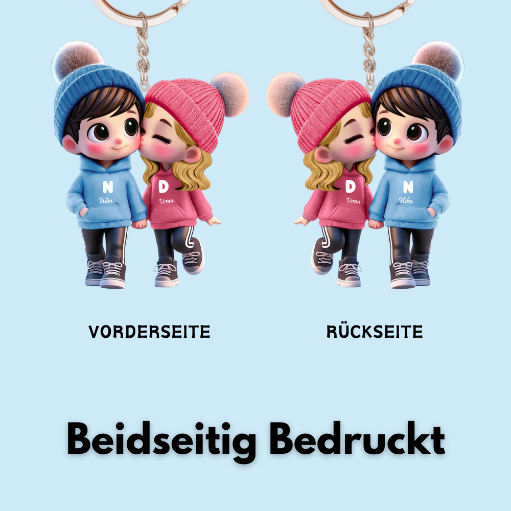 Süßes Paar-Personalisierter Schlüsselanhänger für Paare