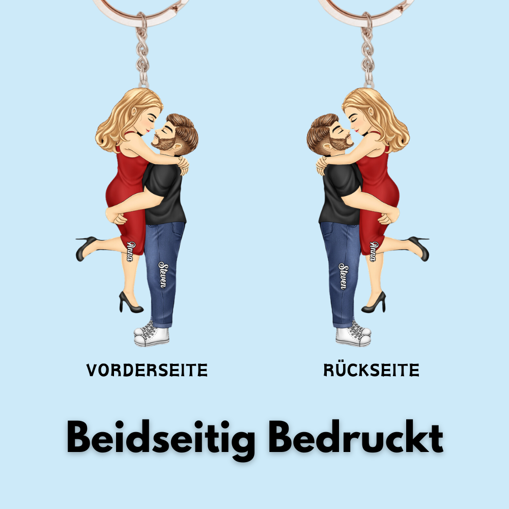 Kuss und Umarmung Paar Acryl Schlüsselanhänger