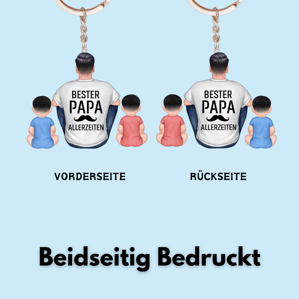 Bester Papa-Acryl Schlüsselanhänger Vater und Kinder Geschenke für Papa und Opa