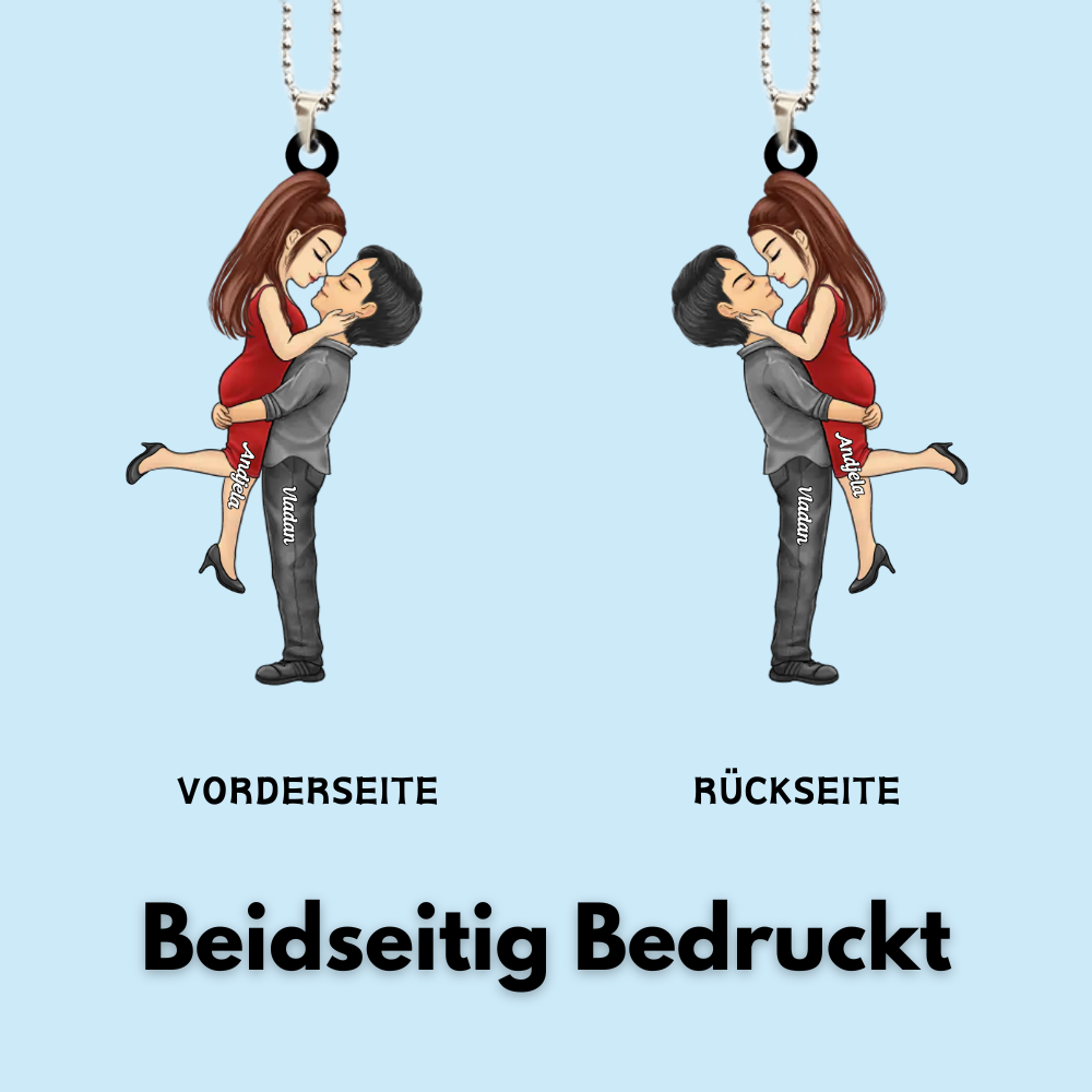 Personalisierter Autoanhänger für Paare