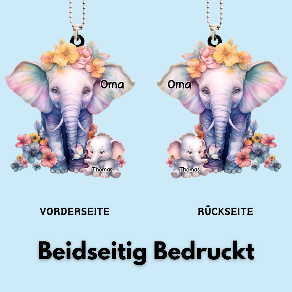 Elefanten-Personalisierter Anhänger mit Namen