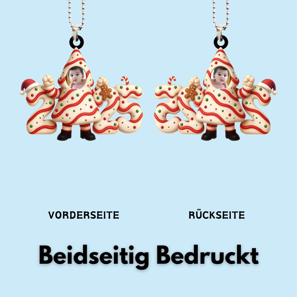 2025 Baby Personalisierter Acrylanhänger mit Foto Weihnachtsgeschenk