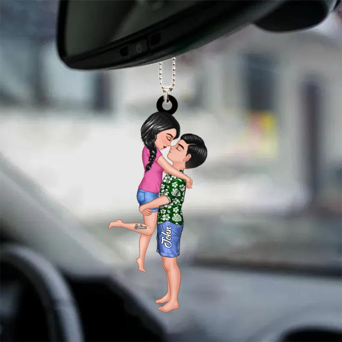 Acryl Anhänger Paar küssen umarmen Personalisierte Puppe