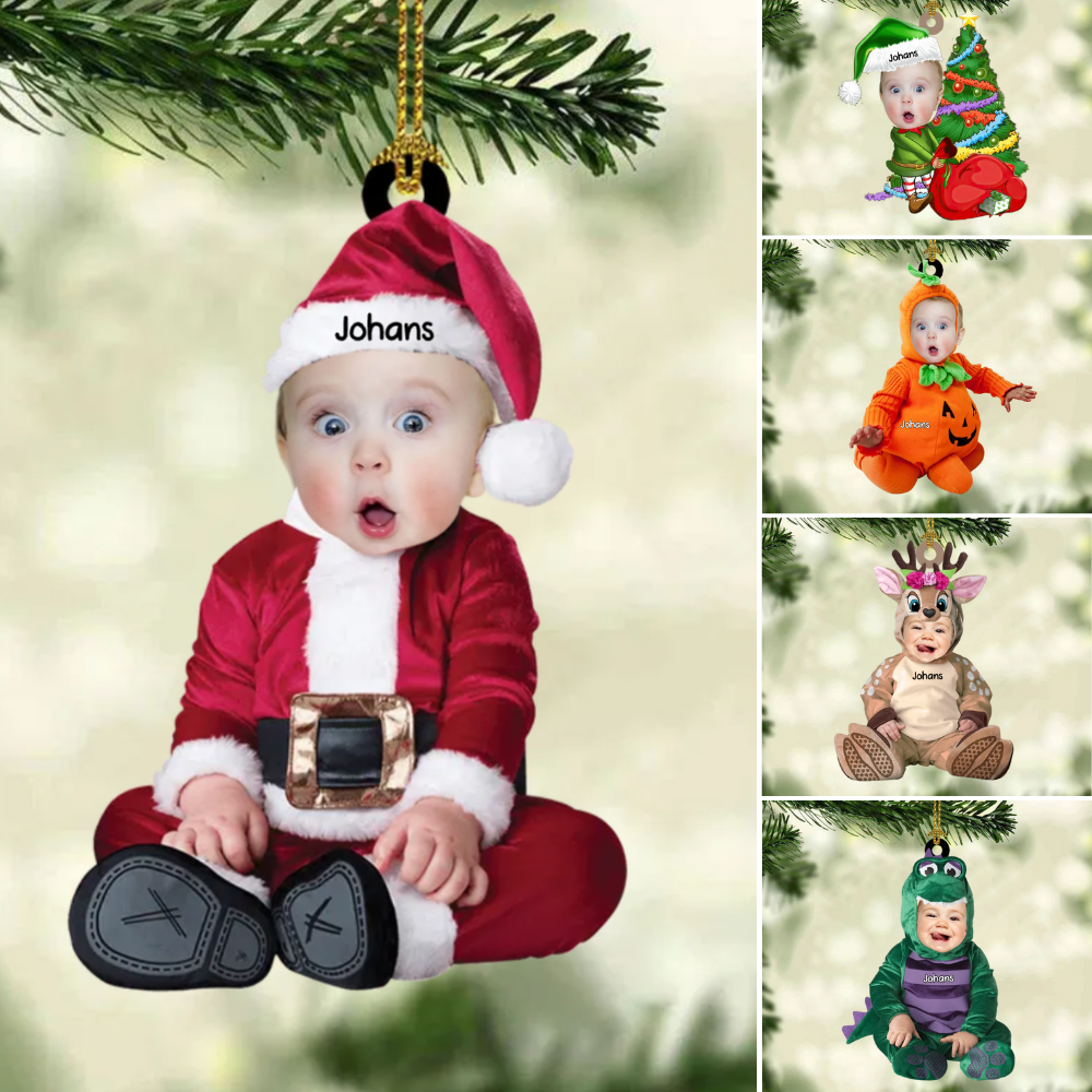 Baby Kostüme Foto Weihnachtsschmuck mit Name