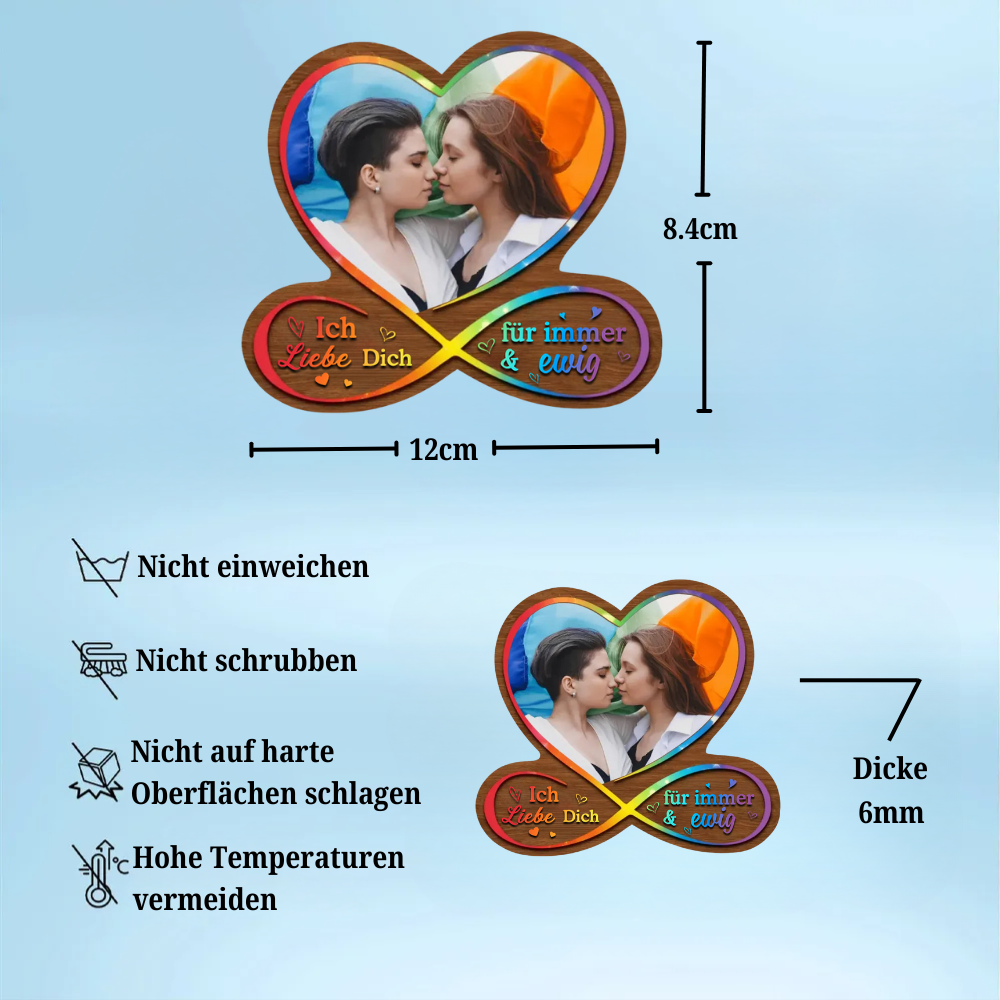 Regenbogen-Sonnenblendenclip mit Foto Geschenk für Paare LGBT