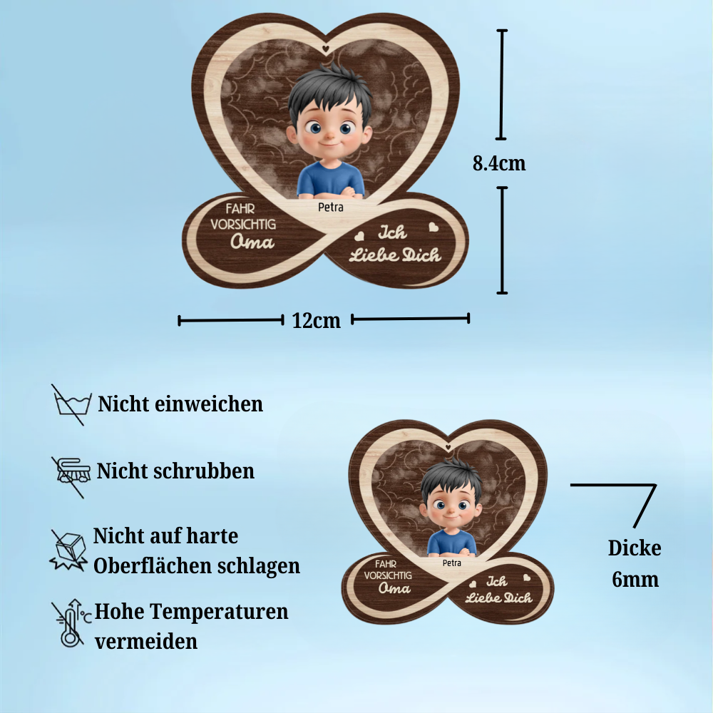 Fahr Vorsichtig Sonnenblendenclip mit 1-6 Kinder Personalisiert Geschenke für Familie