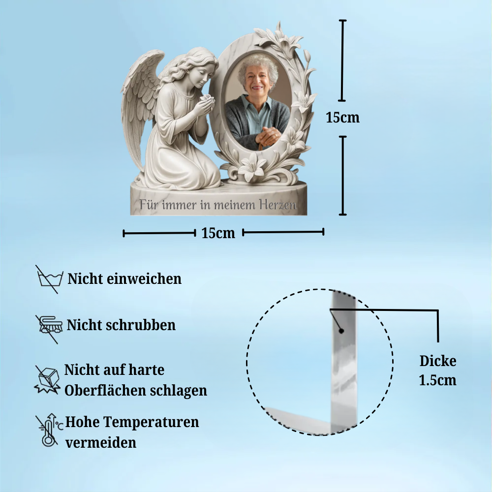 Foto Acryltafel mit Engelmotiv Trauergeschenk