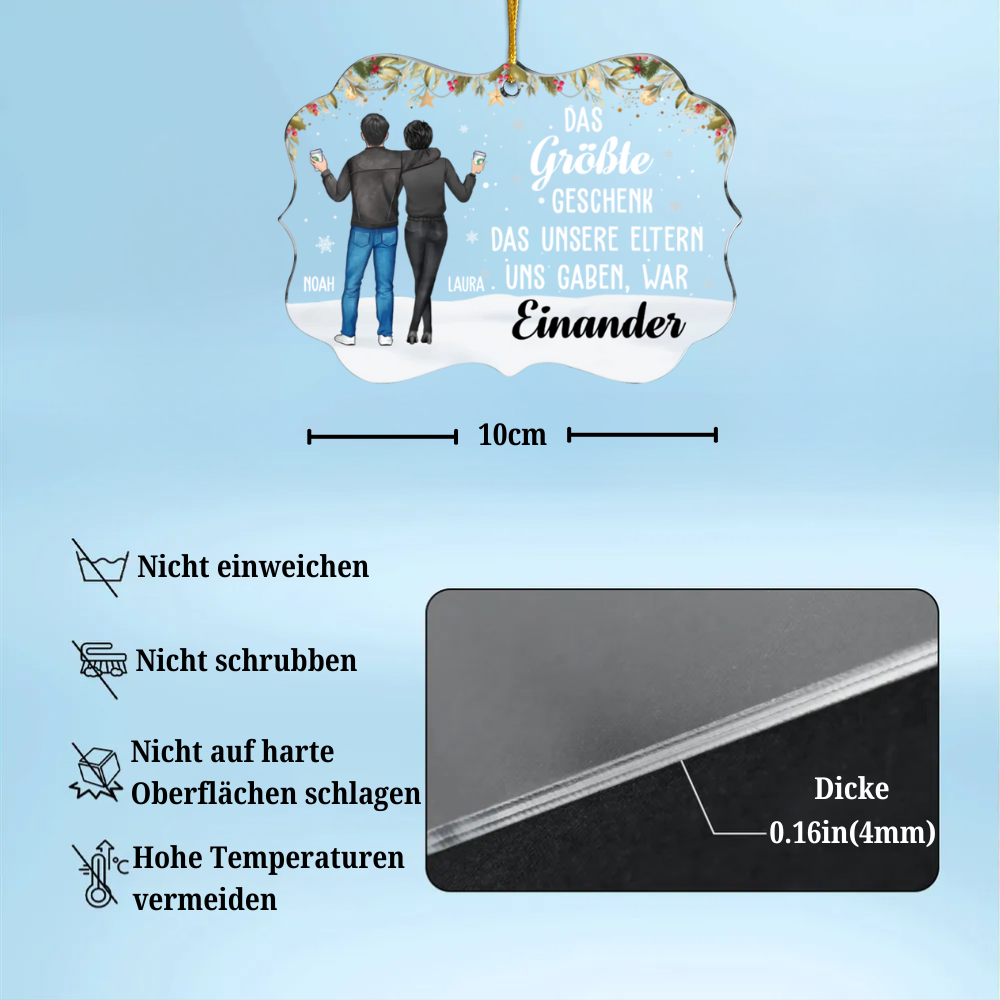 Personalisierter Acrylanhänger Christbaumschmuck für Bruder und Schwester