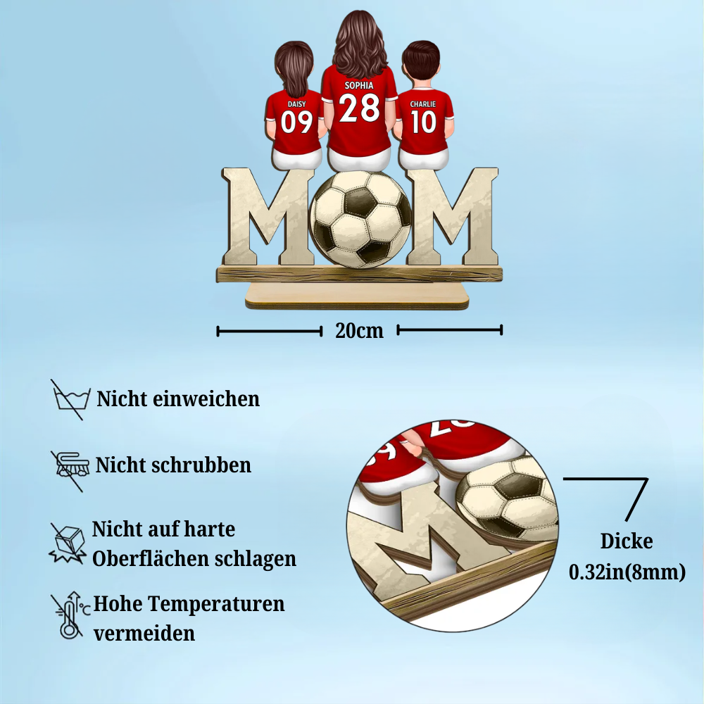 Fußballmama-Personalisierte MOM-Holztafel