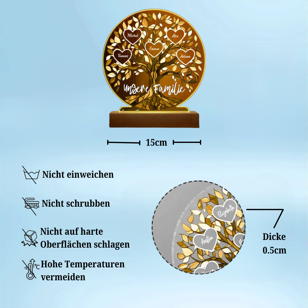 Familienbaum-Personalisiertes LED Nachtlicht
