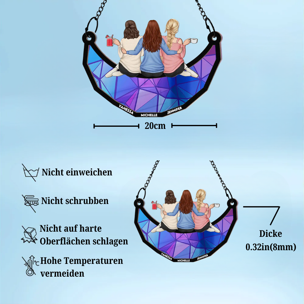 Sonnenfänger Ornament mit 2-6 Frauen personalisiert Geschenk für Schwester und Freunde