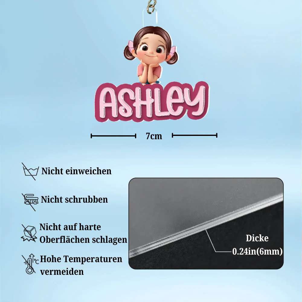 Personalisierter Acryl-Schlüsselanhänger mit Kind und Name Geschenk für Kinder und Mutter
