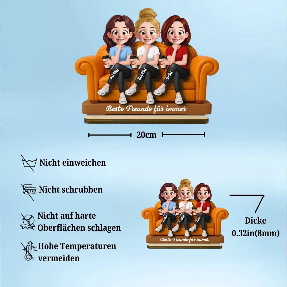 Personalisierte Holztafel mit 2-5 Frauen Geschenk für Schwestern und besten Freundinnen