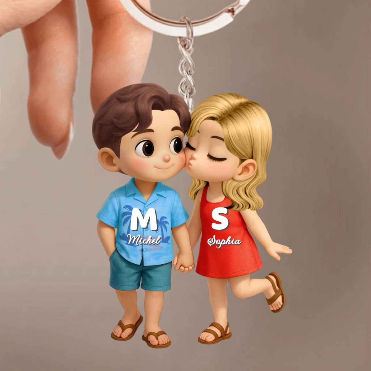 Sommer Paare-Personalisierter Acryl-Schlüsselanhänger Geschenke für Verliebte