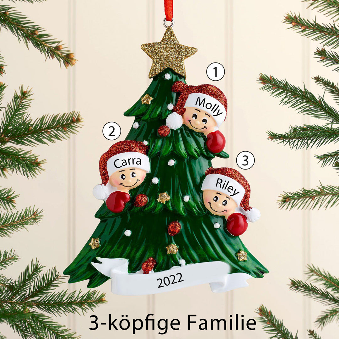 Weihnachtsschmuck-Weihnachtsbaum mit Gesichter 2-8 Namen