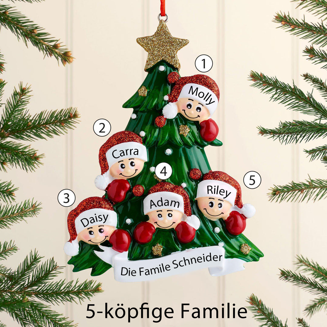 Weihnachtsschmuck-Weihnachtsbaum mit Gesichter 2-8 Namen