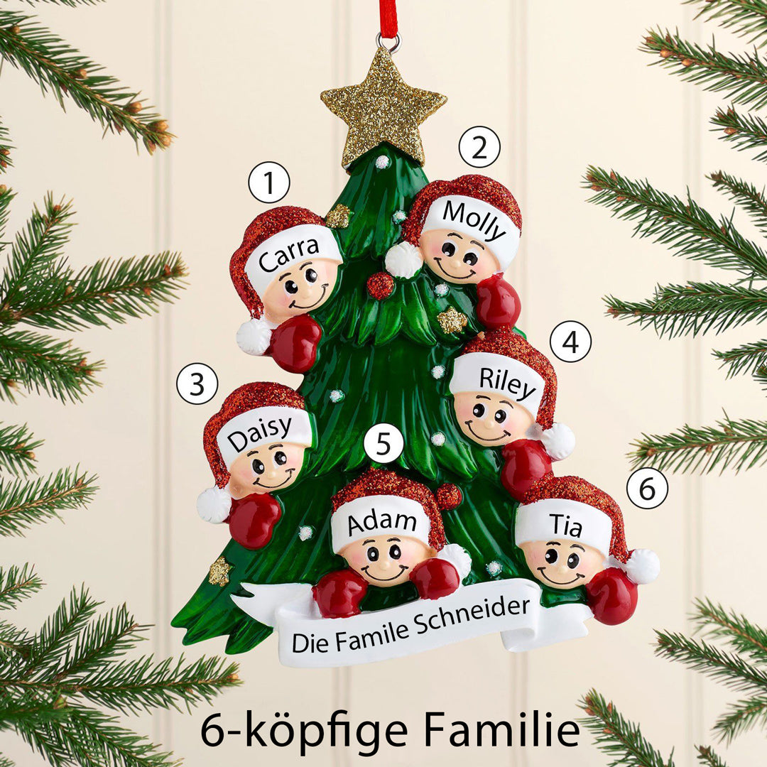 Weihnachtsschmuck-Weihnachtsbaum mit Gesichter 2-8 Namen