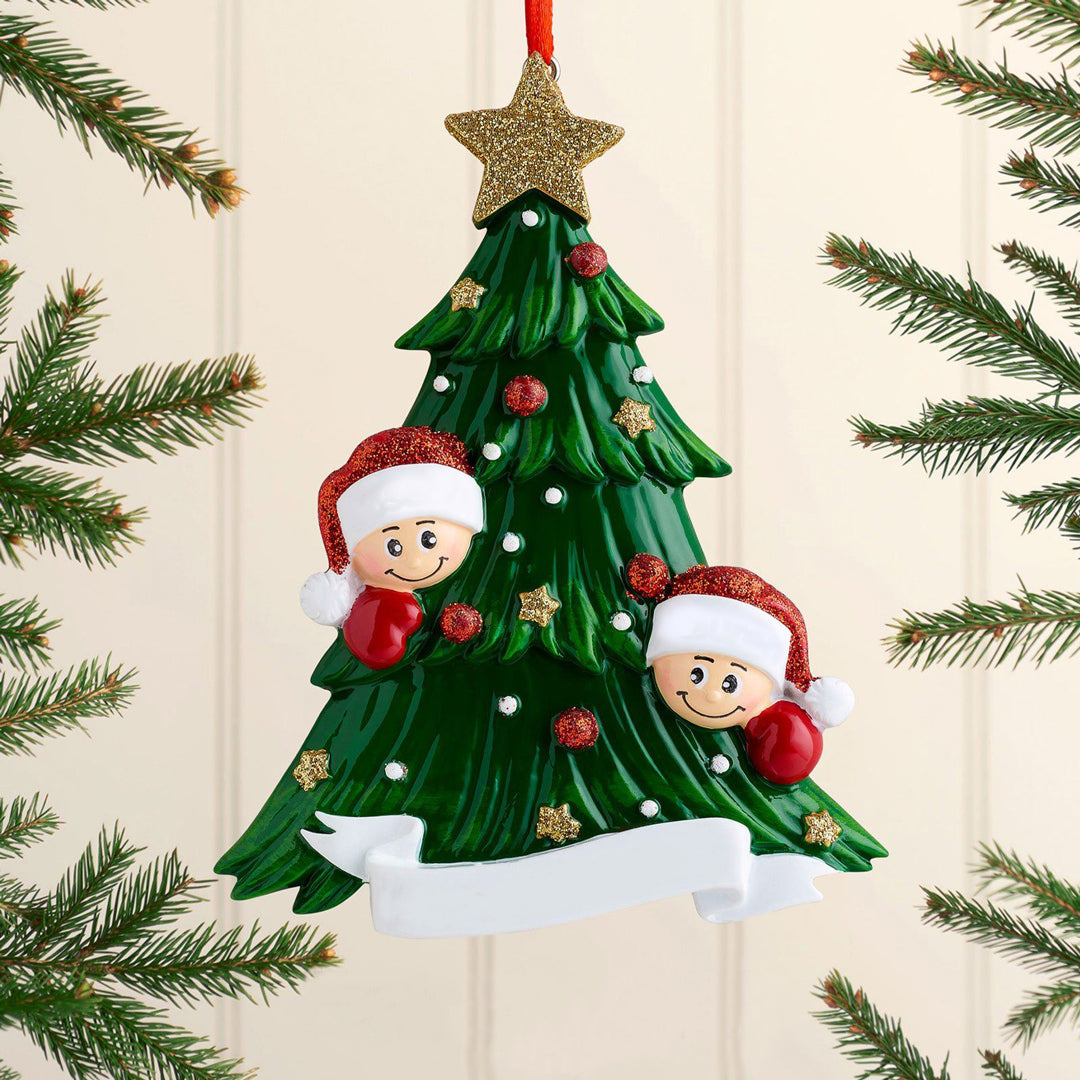Weihnachtsschmuck-Weihnachtsbaum mit Gesichter 2-8 Namen