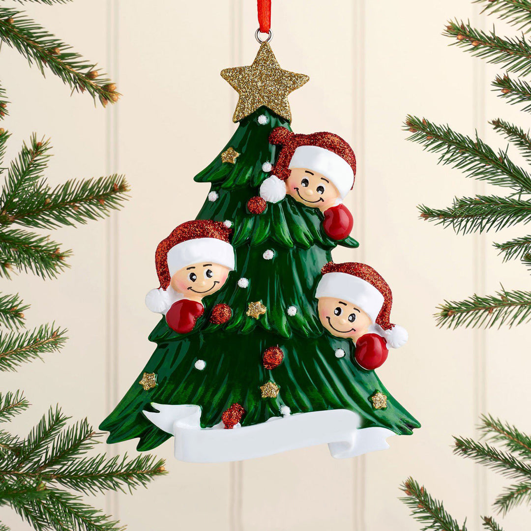 Weihnachtsschmuck-Weihnachtsbaum mit Gesichter 2-8 Namen