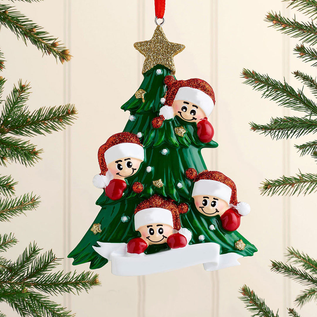 Weihnachtsschmuck-Weihnachtsbaum mit Gesichter 2-8 Namen