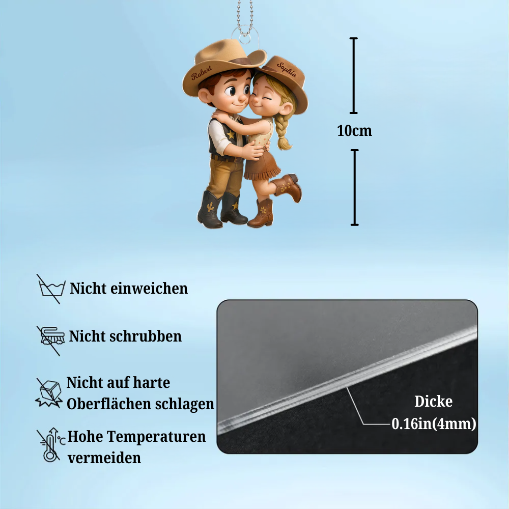 Cowboy Couple-Personalisierter Acrylanhänger mit Namen Geschenk für Paar