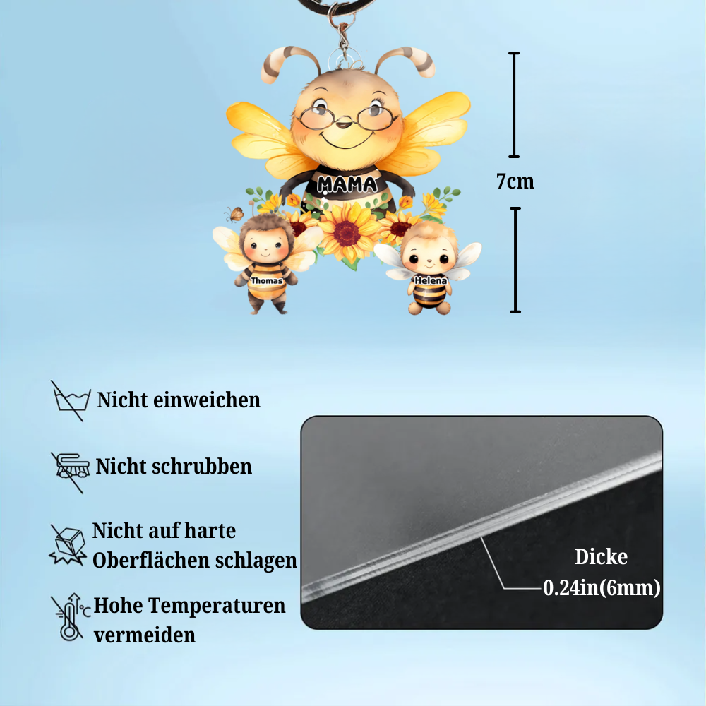 Bienen-Personalisierter Schlüsselanhänger für Oma und Mama