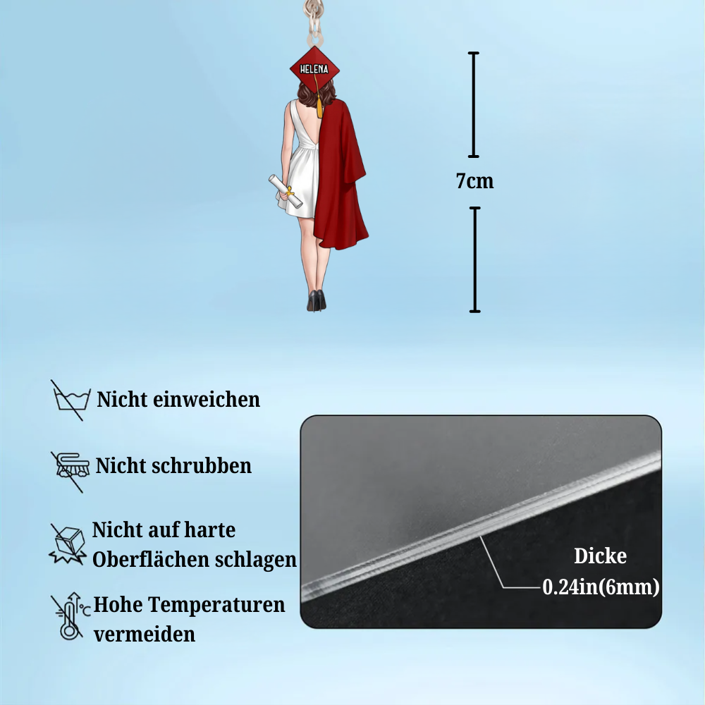 Abschlussfeier Personalisiertes Acryl-Schlüsselanhänger für Tochter und Sohn