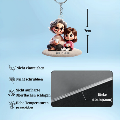 Oma und Enkelkind - Personalisierter Acryl-Schlüsselanhänger