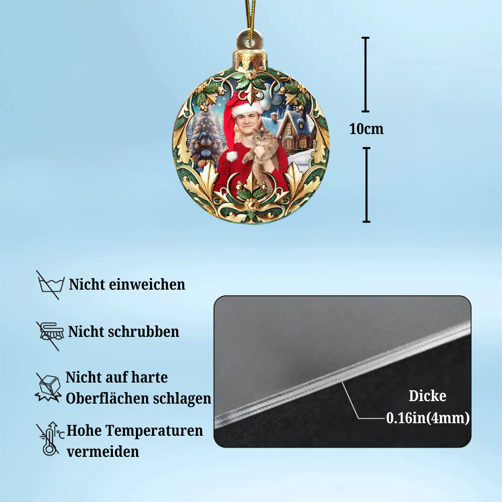 Chrisitbaumschmuck mit Blumenmuster Foto-Ornament für Familie