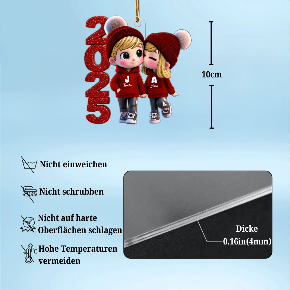 2025 Süßes Paar-Personalisierter Acrylanhänger mit 2 Personen Geschenk für Paar, LGBT Paar