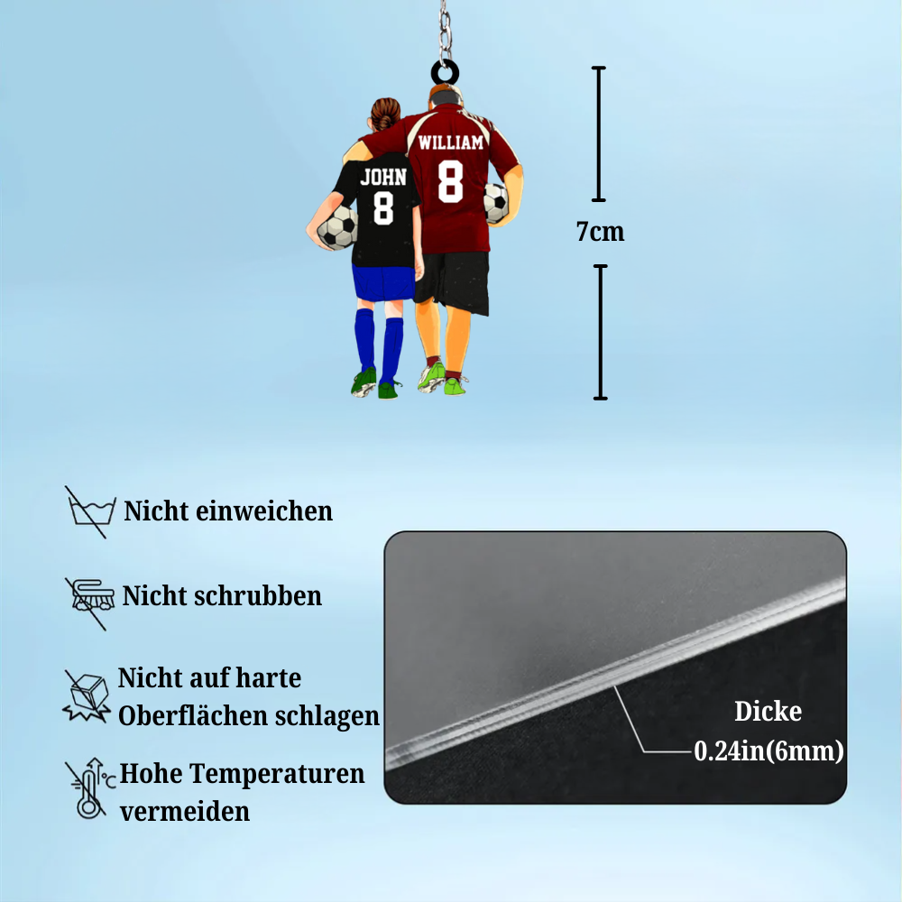 Fußball Papa und Kind-Personalsierter Schlüsselanhänger