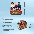 Personalisierter Holzaufsteller mit Mama und Kinder Geschenk für Oma und Mama