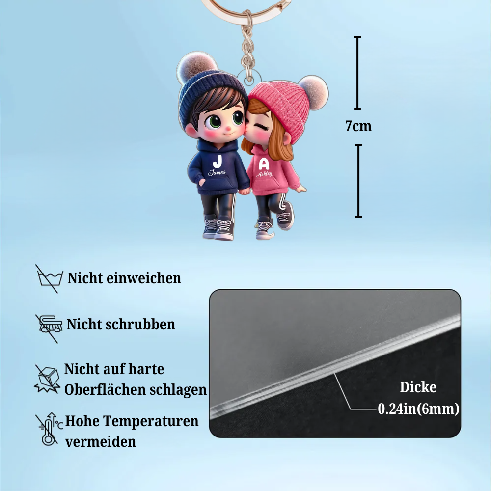 Süßes Paar-Personalisierter Schlüsselanhänger für Paare