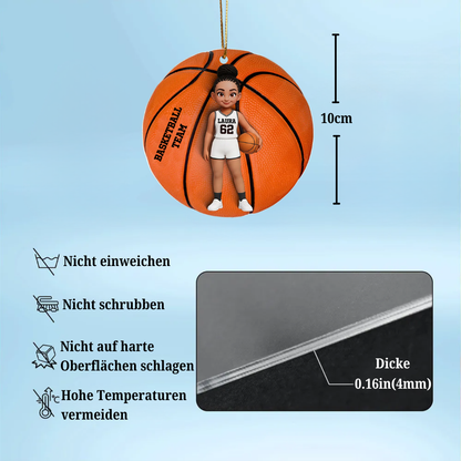 Personalisierter Acrylanhänger mit Basketballkind Geschenk für Junge und Mädchen