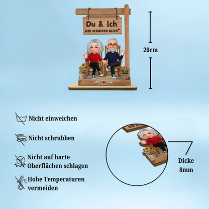 Personalisierter Holzaufsteller mit Paar Geschenk zum Jahrestag